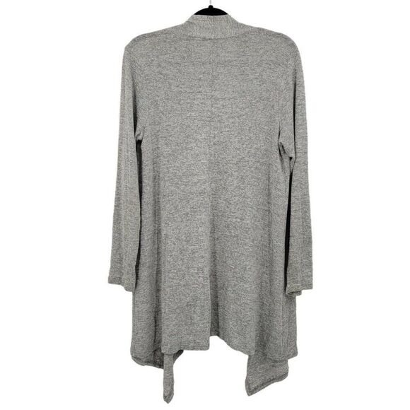 Caution To The Wind Gray Long Sleeve Cardigan S Open Waterfall Space Dye Light - Picture 4 of 9